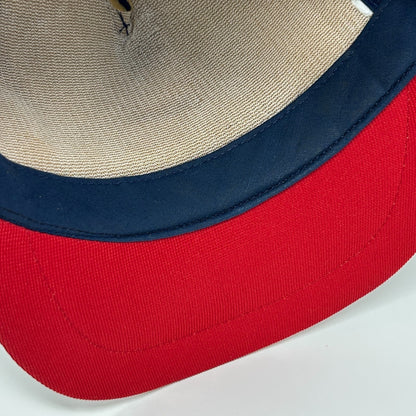 Vintage Siemens RFE 3 Stripe Trucker Hat Cap Blue 80s Mesh Snapback 5 Panel USA