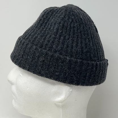 C Logo Womens Beanie Winter Hat Toque Flip Cuffed Ribbed Gray