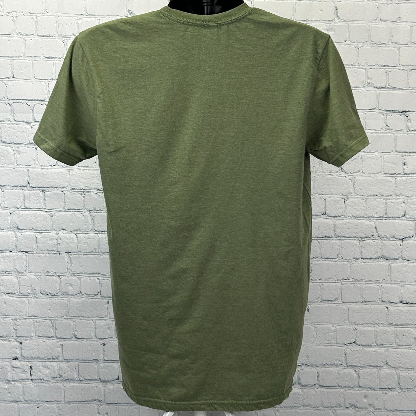 Bon Jovi Mirror Image T Shirt OD Green Reversed Heart and Dagger Logo M Medium