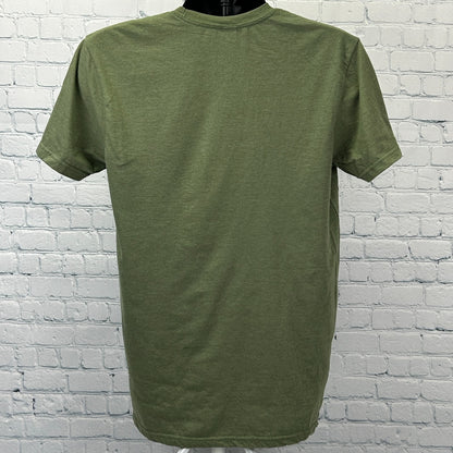 Bon Jovi Mirror Image T Shirt OD Green Reversed Heart and Dagger Logo M Medium