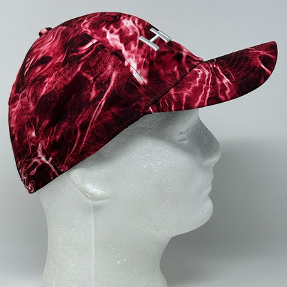 Huk Fishing Hat Baseball Cap Fisherman Stretch Red 6 Panel Flex Fitted M-L