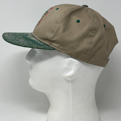 Vintage 90s Olympics Running Hat Baseball Cap Summer Games Runner Snapback Beige