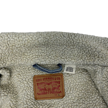 Chaqueta vaquera Levi's para mujer con forro de sherpa, holgada, de mezclilla azul camionero 72867-0003