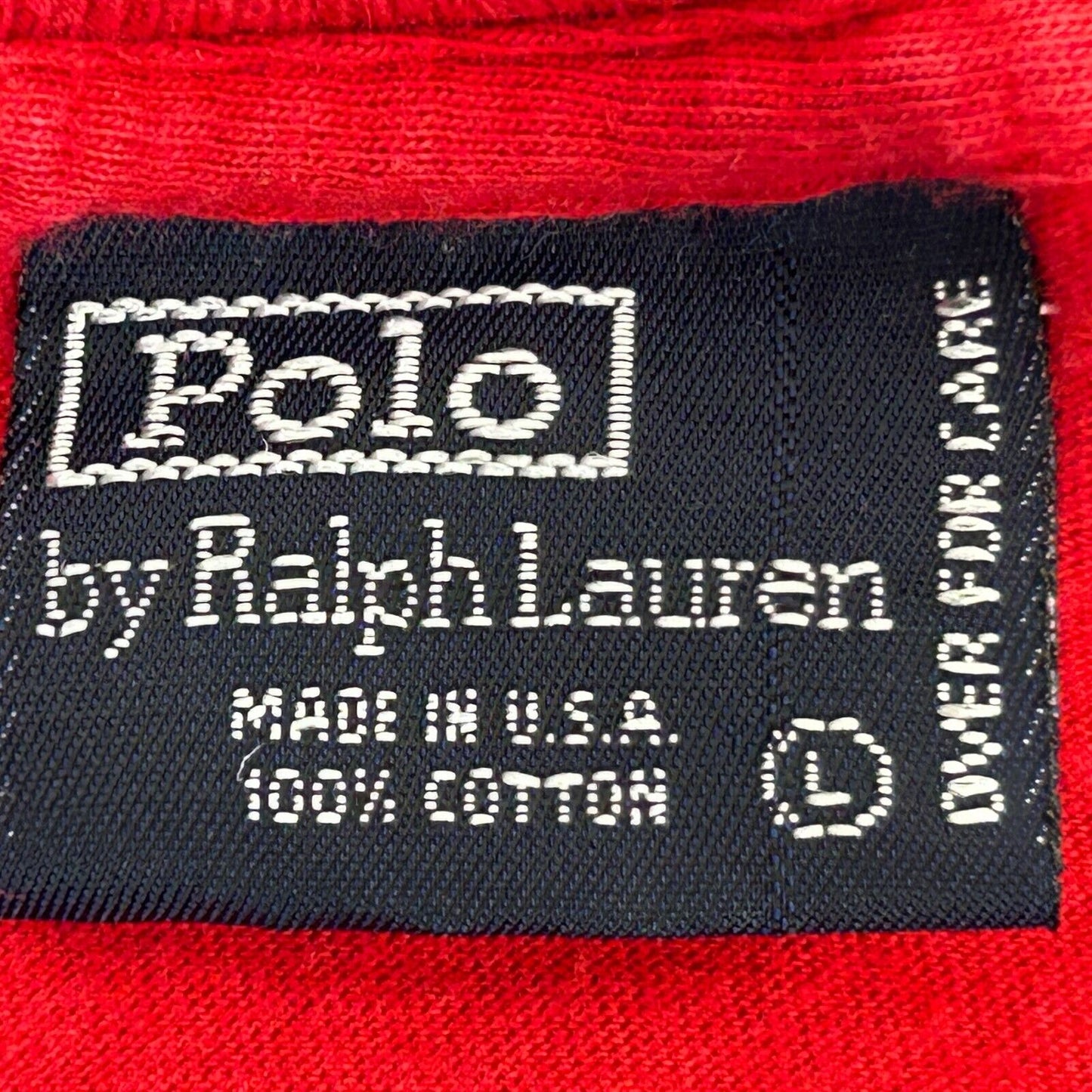Ralph Lauren Polo Pocket Vintage 90s T Shirt Short Sleeve Red Made In USA Large