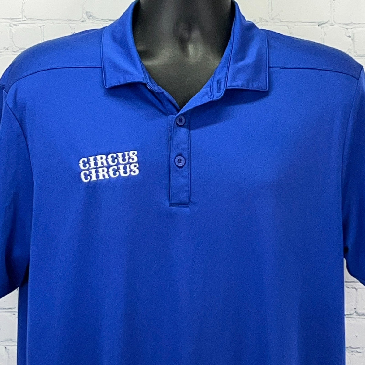 Circus Circus Las Vegas Casino Polo Shirt XL X-Large Blue UPF 50 Embroidered
