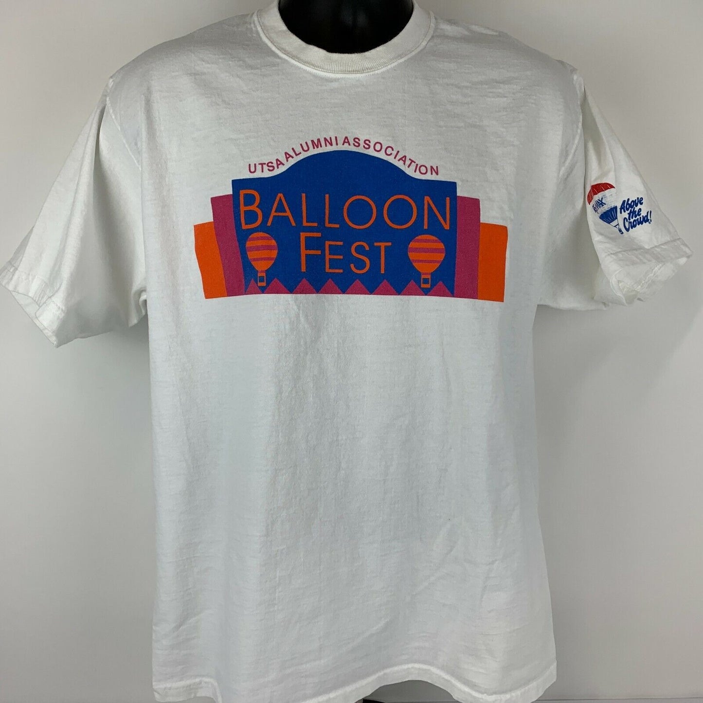 REMAX Hot Air Balloon Festival Vintage 90s Camiseta grande UTSA Texas para hombre blanca