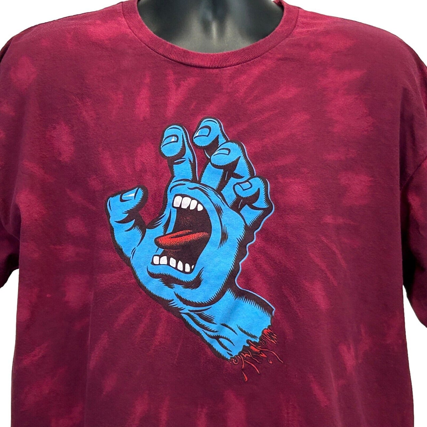 Camiseta de Santa Cruz Screaming Hand, talla extra grande, para patinadores, patinetas, para hombre, color rojo