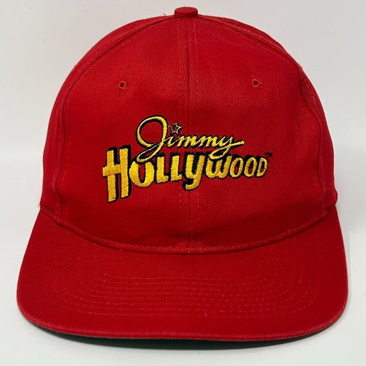 Vintage 90s Jimmy Hollywood Movie Hat Baseball Cap Red Film Promotional Snapback - Neon Vintage
