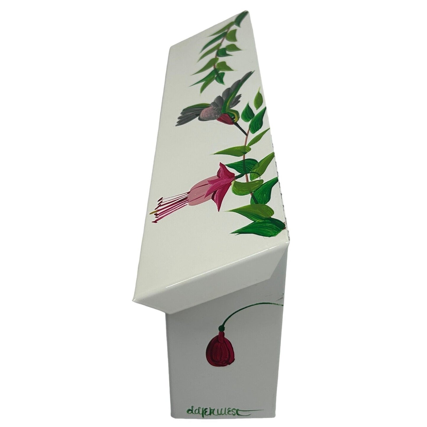 Hummingbird Hand Painted Wall Mounted Horizontal Mailbox Solar Group Vintage New