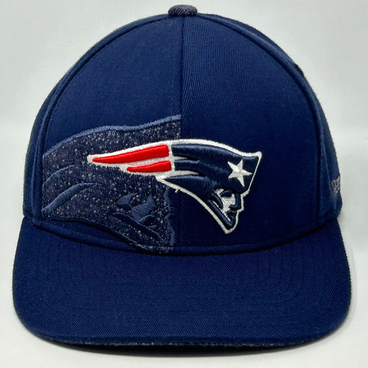 New England Patriots Hat Baseball Cap Flex Fitted S-M Blue Reebok NFL Wool Blend - Neon Vintage