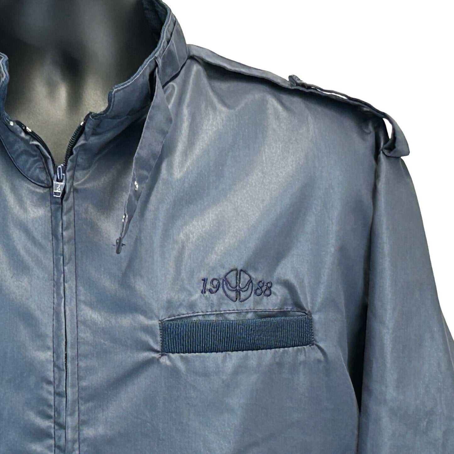 Chaqueta Cafe Racer Dunbrooke Vintage 80s, talla extra grande, cortavientos, para hombre, color azul, de EE. UU., 1988