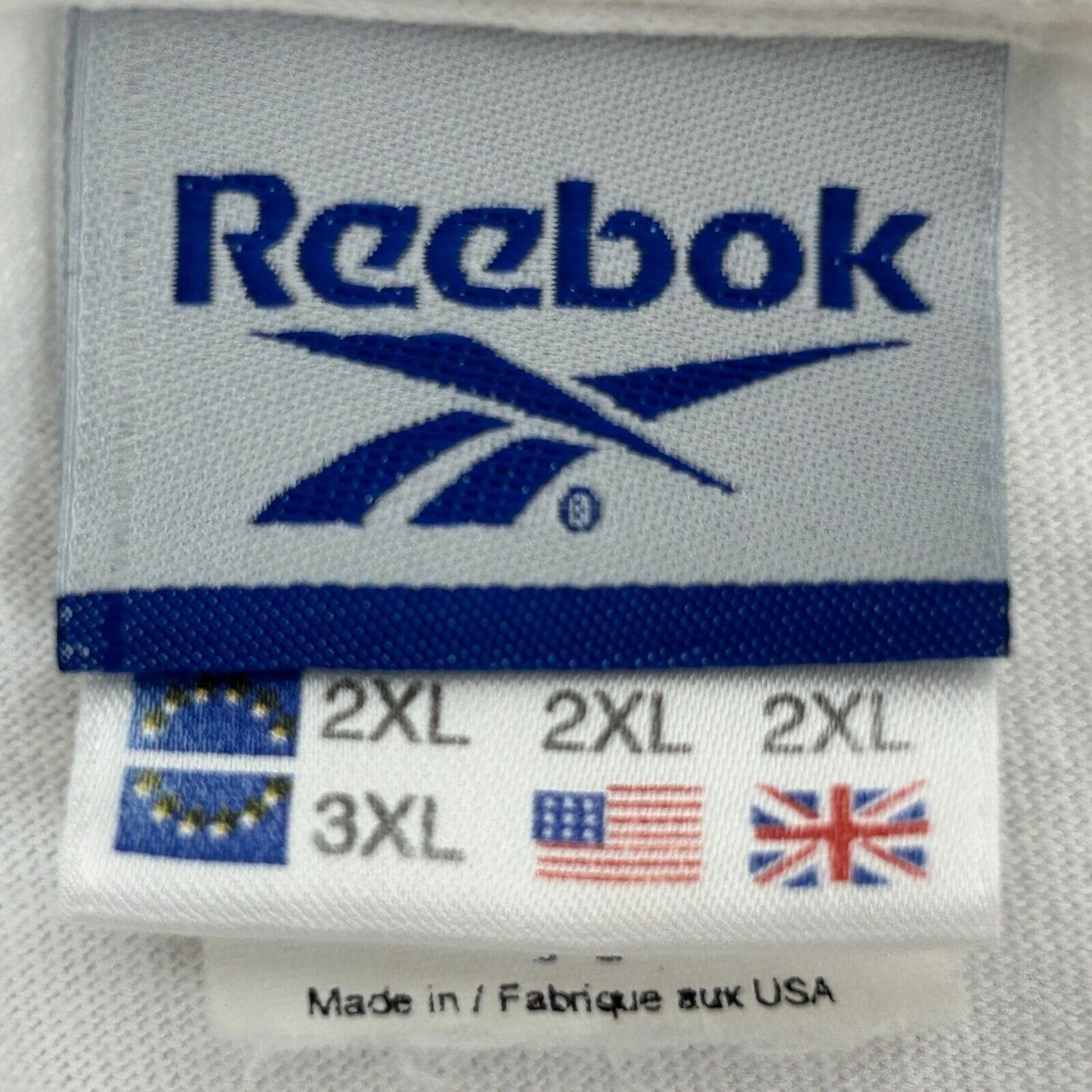 Reebok Vintage T Shirt 2XL 90s Embroidered Long Sleeve Made In USA Mens White