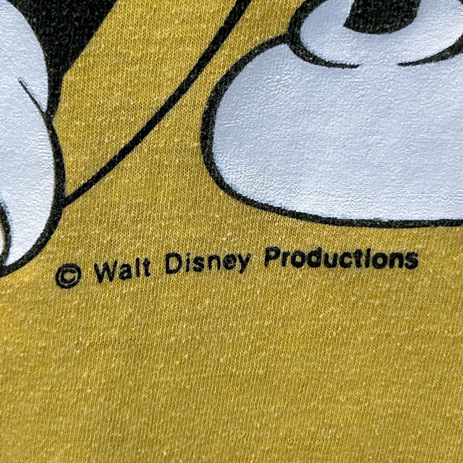 Vintage 70s Mickey Mouse T Shirt Walt Disney Disneyland Yellow Tee Mens M Medium - Neon Vintage