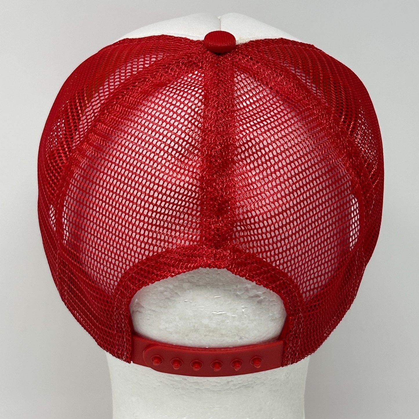 Vintage Deer River Lions Club Wild Rice Run Trucker Hat Cap Red 80s Snapback USA