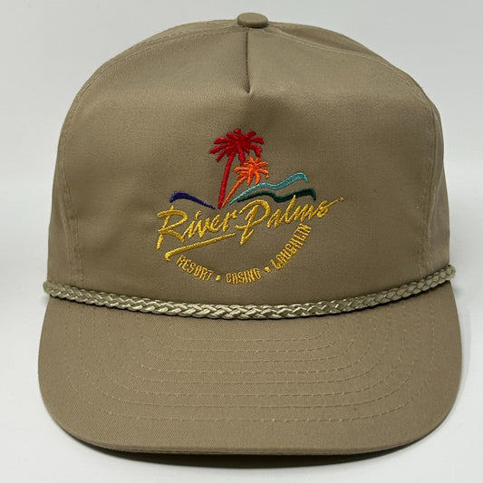 Vintage River Palms Laughlin Hat Baseball Cap Beige Casino Las Vegas Snapback