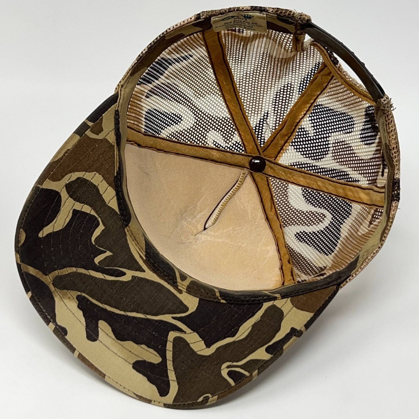 Vintage 80s Pacific Flyway Decoy Trucker Hat Baseball Cap Duck Hunting Beige