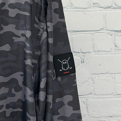 GHOSTGOLF Camouflage Windbreaker Hooded Jacket XXL 2XL Black Ghost Golf Golfer