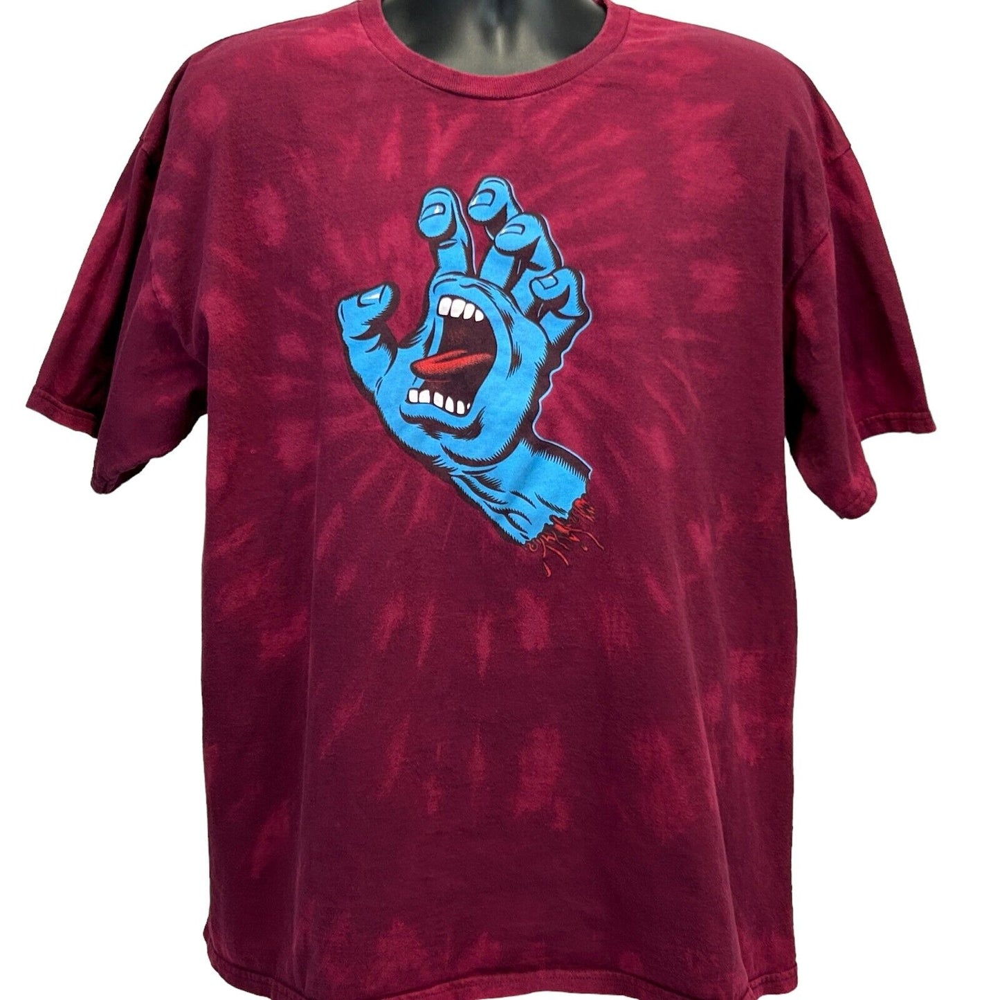 Camiseta de Santa Cruz Screaming Hand, talla extra grande, para patinadores, patinetas, para hombre, color rojo