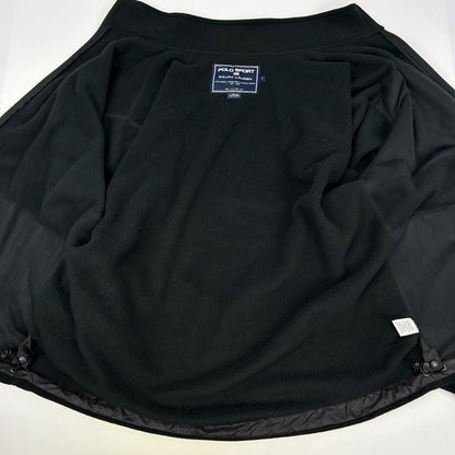 Ralph Lauren Polo Sport Fleece Jacket Polartec Full Zip Pockets Black L Large - Neon Vintage