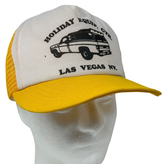 Pickup Truck Vintage 80s Trucker Hat Las Vegas Camper Yellow Mesh Baseball Cap