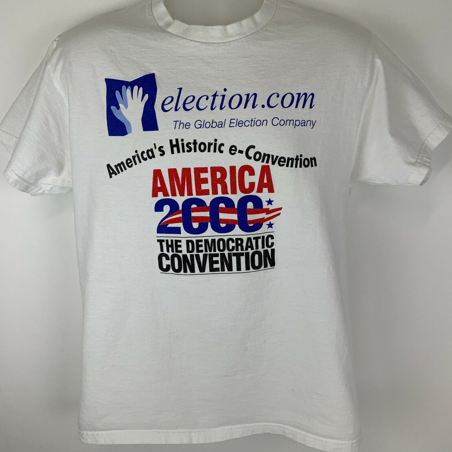 Democratic National Convention Vintage Y2Ks T Shirt Large Election Mens White