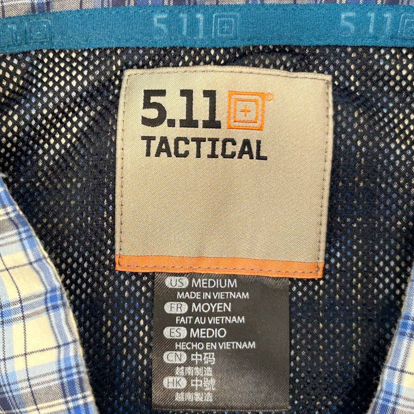 Camisa con botones a presión en la parte delantera, de cuadros Hunter de 5.11 Tactical, talla mediana, CCW RAPIDraw, para hombre, color azul