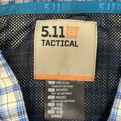 5.11 Tactical Hunter Plaid Snap Button Front Shirt Medium CCW RAPIDraw Mens Blue