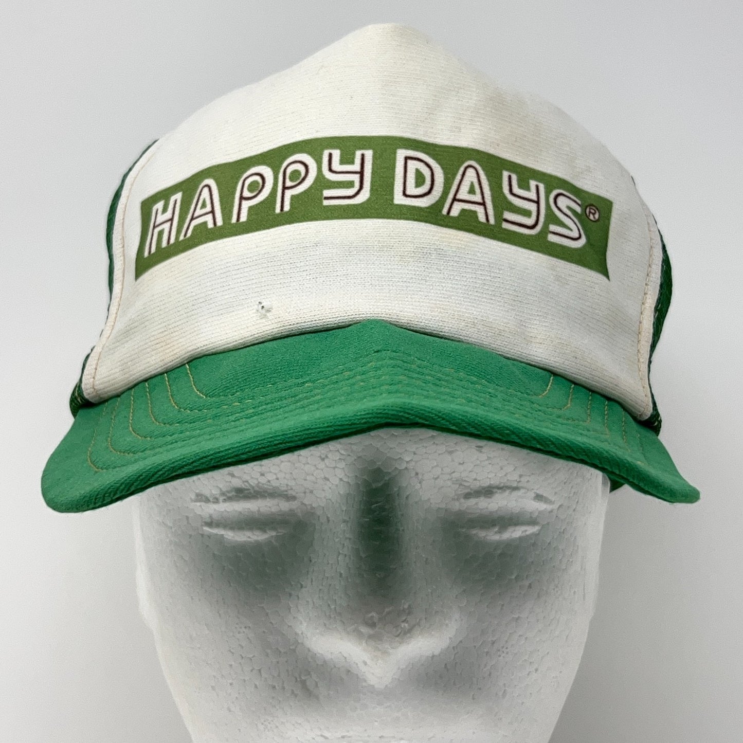 Vintage 80s Happy Days Smokeless Tobacco Trucker Hat Baseball Cap Snapback Green