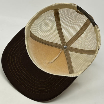 Vintage The Morie Company Trucker Hat Baseball Cap Lighthouse Snapback Beige