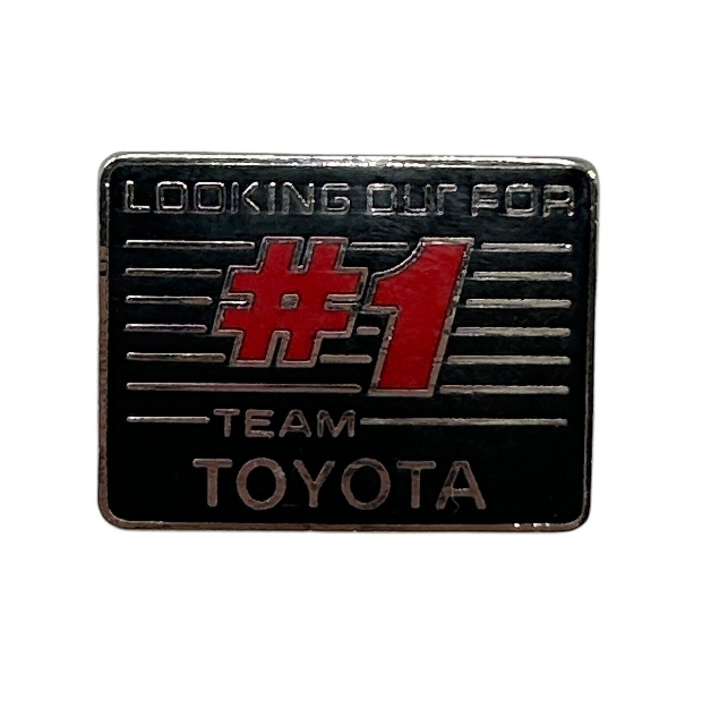 Vintage Team Toyota Lapel Pin Pinback Button TRD Auto Racing Motorsports Black