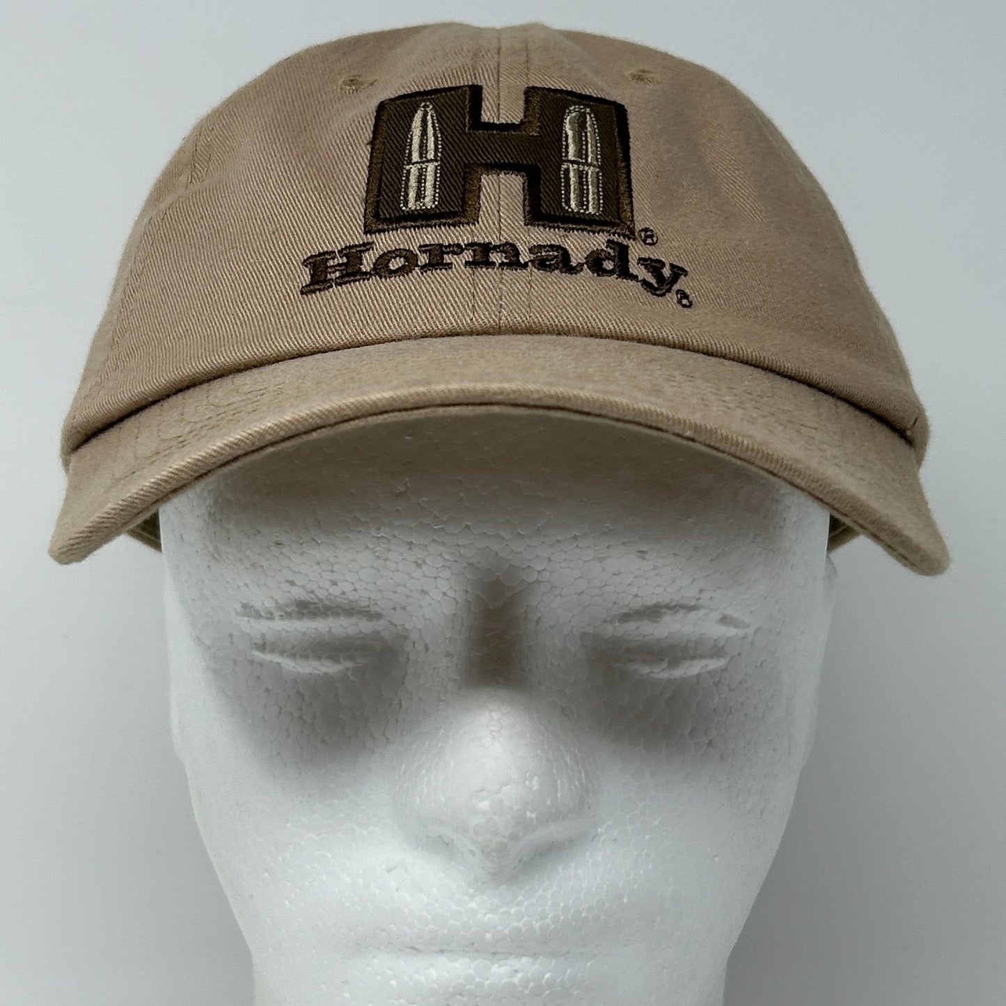 Hornady Ammunition Dad Hat Baseball Cap Firearms Bullets Strapback Khaki Beige