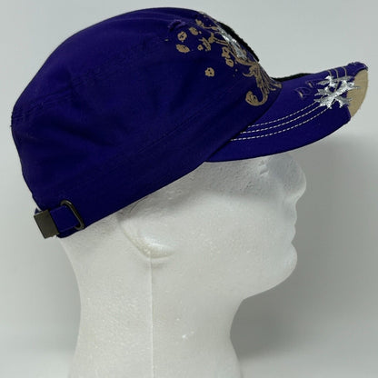 Rhinestone Cross Military Cadet Hat Baseball Cap Leader LOGA Kepi Army Purple