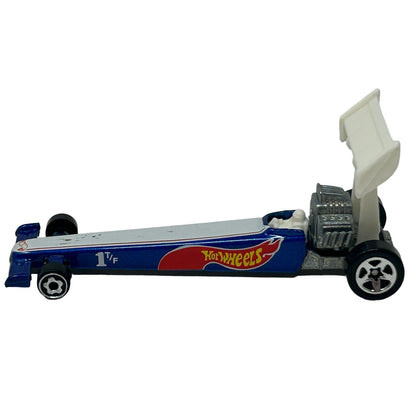 Hot Wheels Race Team Dragster Diecast Car Driven To The Max Blue Vintage 1995