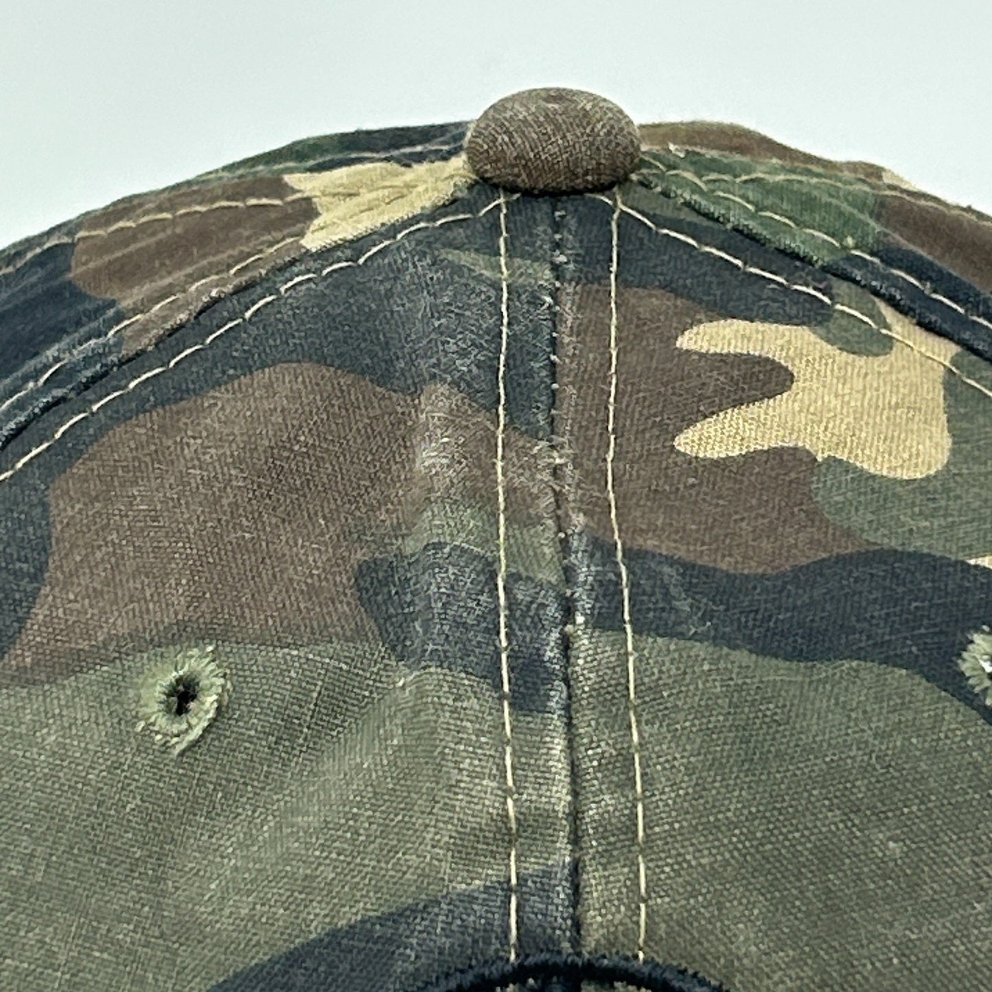 Vintage 90s Buck Stops Here Hat Baseball Cap Hunting Camouflage Green Snapback