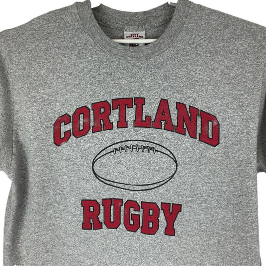 Camiseta vintage de rugby SUNY Cortland para hombre, camiseta universitaria Red Dragons de talla grande, color gris