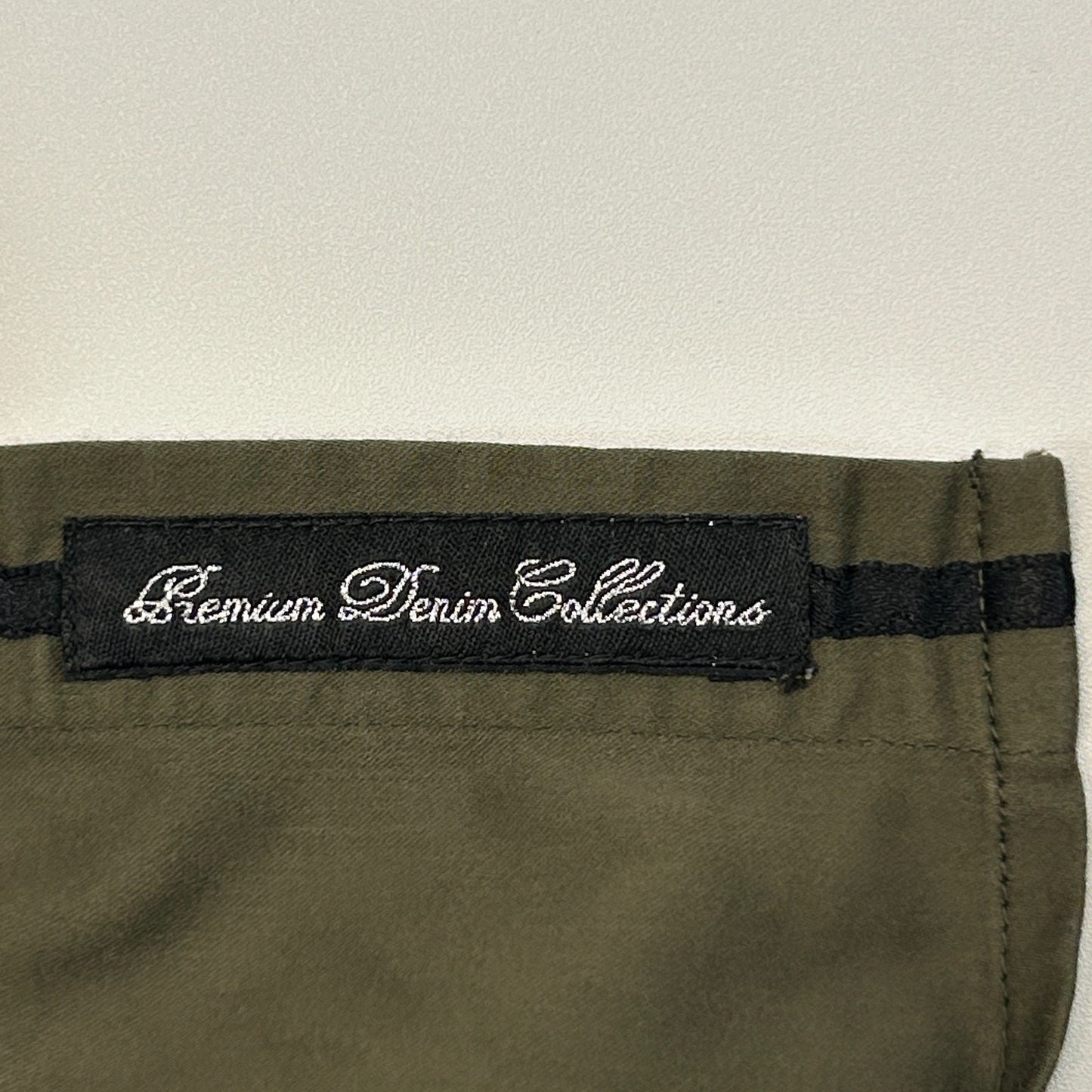 Fried Denim Slim Fit Button Front Shirt Premium Collection Green Mens L Large