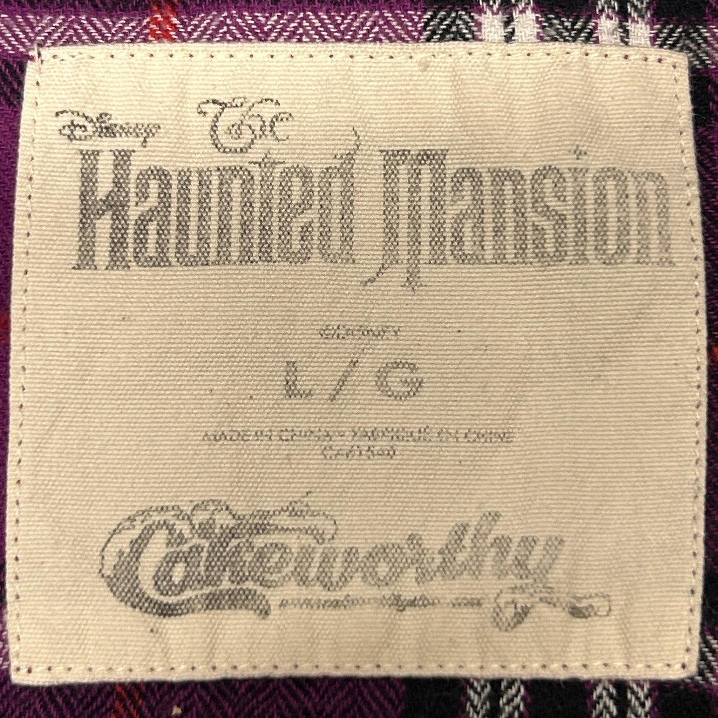 Disney Haunted Mansion Flannel Button Front Shirt Cakeworthy Purple Womens Large