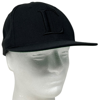 Darc Sport Black Snapback Hat with Embroidered Letter C Detail, Front View