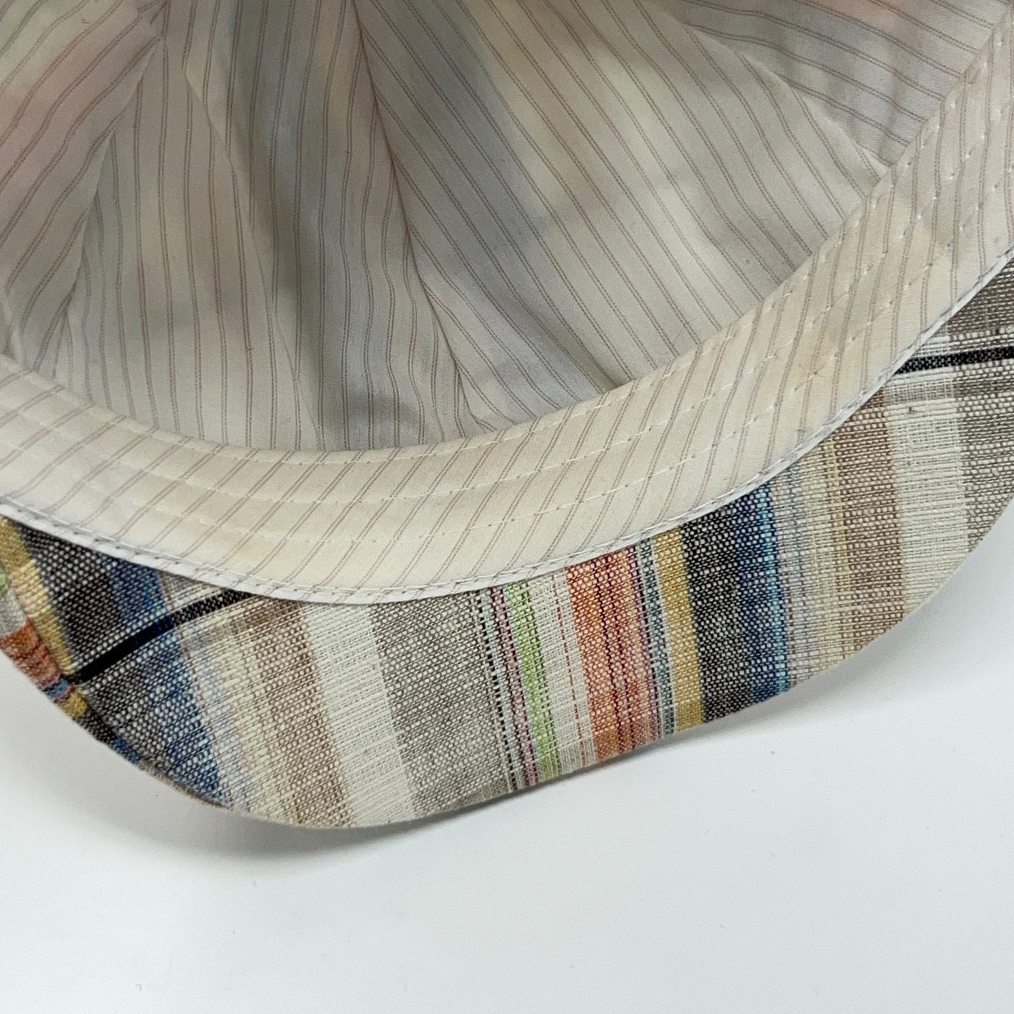 Scala Classico Plaid Flat Cap Hat Ivy Newsboy Cabbie Linen Blend Beige M Medium