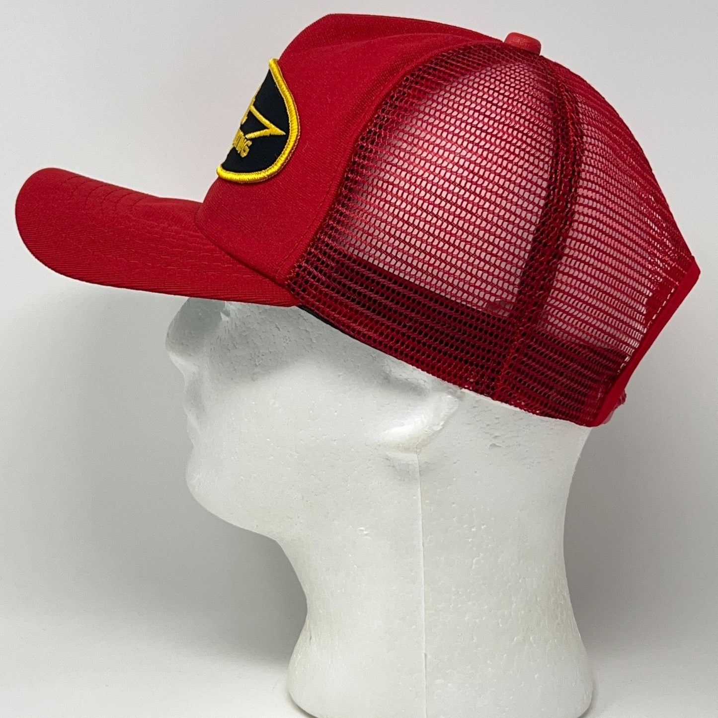 Vintage 80s Arvada Excavating Trucker Hat Baseball Cap Colorado USA Snapback Red