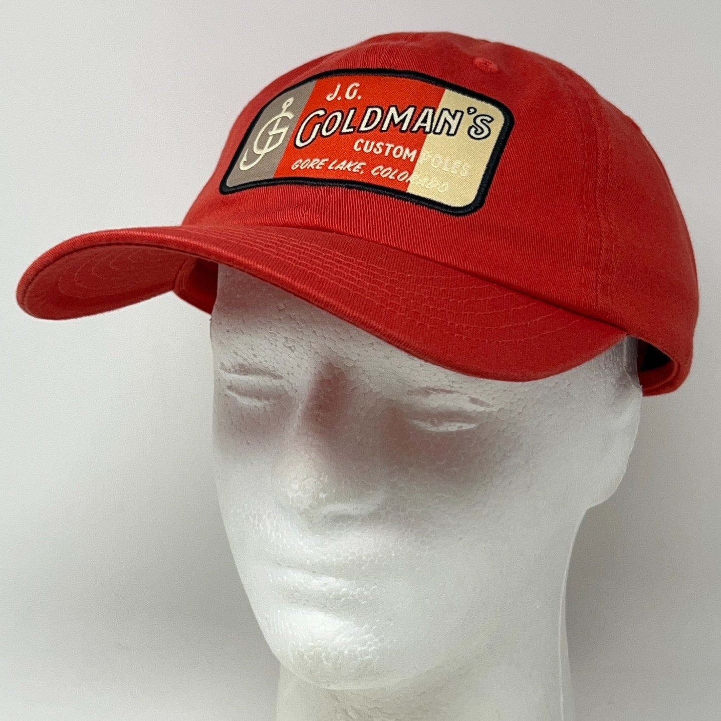 JG Goldmans Custom Poles Dad Hat Baseball Cap Fishing Colorado Strapback Orange