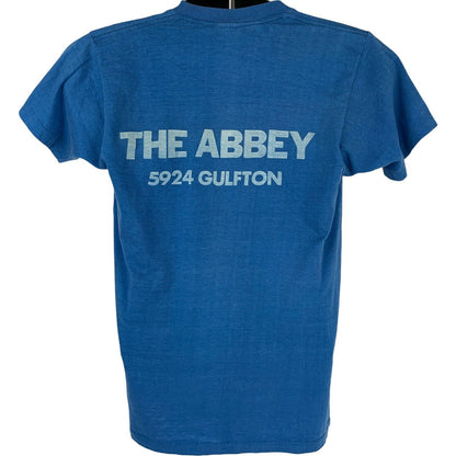 The Abbey Suds Sandwiches Houston Vintage 80s T Shirt Medium Texas USA Mens Blue