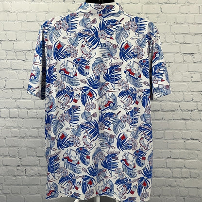 Good Good Patriotic Golf Polo Shirt America USA July 4th White 2XL XXL 2XLarge