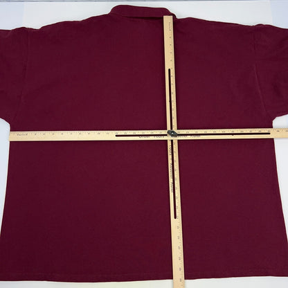 Vintage Y2K Virginia Tech VT Hokies Monogram Club Polo Shirt 3XL XXXL Maroon Red