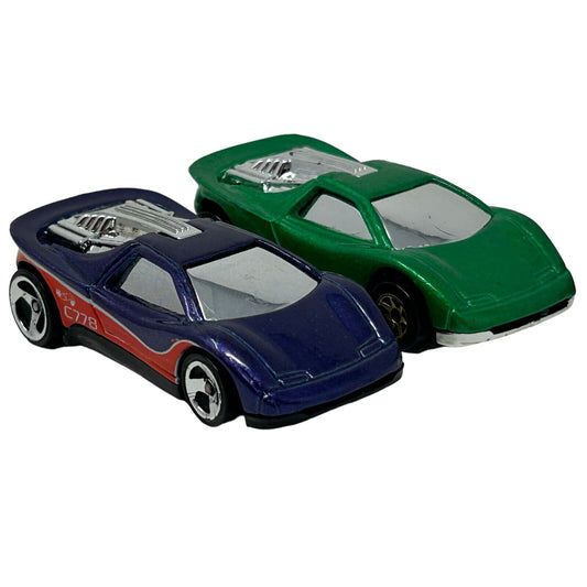 Lot of 2 Speed Blaster Hot Wheels Diecast Cars Purple Green Vehicles Vintage 90s