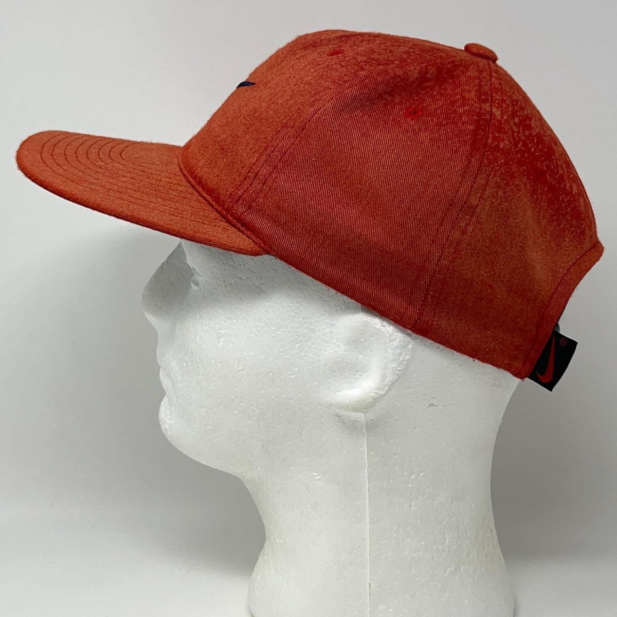 Nike 2009 Orange Baseball Cap Hat Snapback Swoosh One Size Bleach Dye Custom