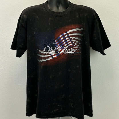 Vintage Old Glory 1776 T Shirt Mens XL X-Large Black 90s American Flag Patriotic