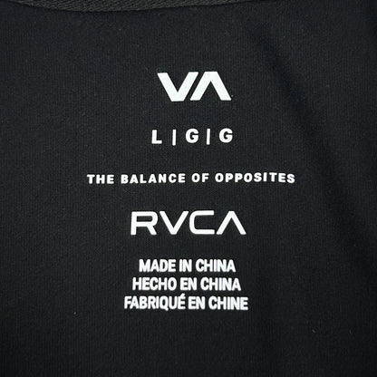 RVCA Polo Shirt PM Tenore Skater Surfer Surfing MMA Long Sleeve Black L Large