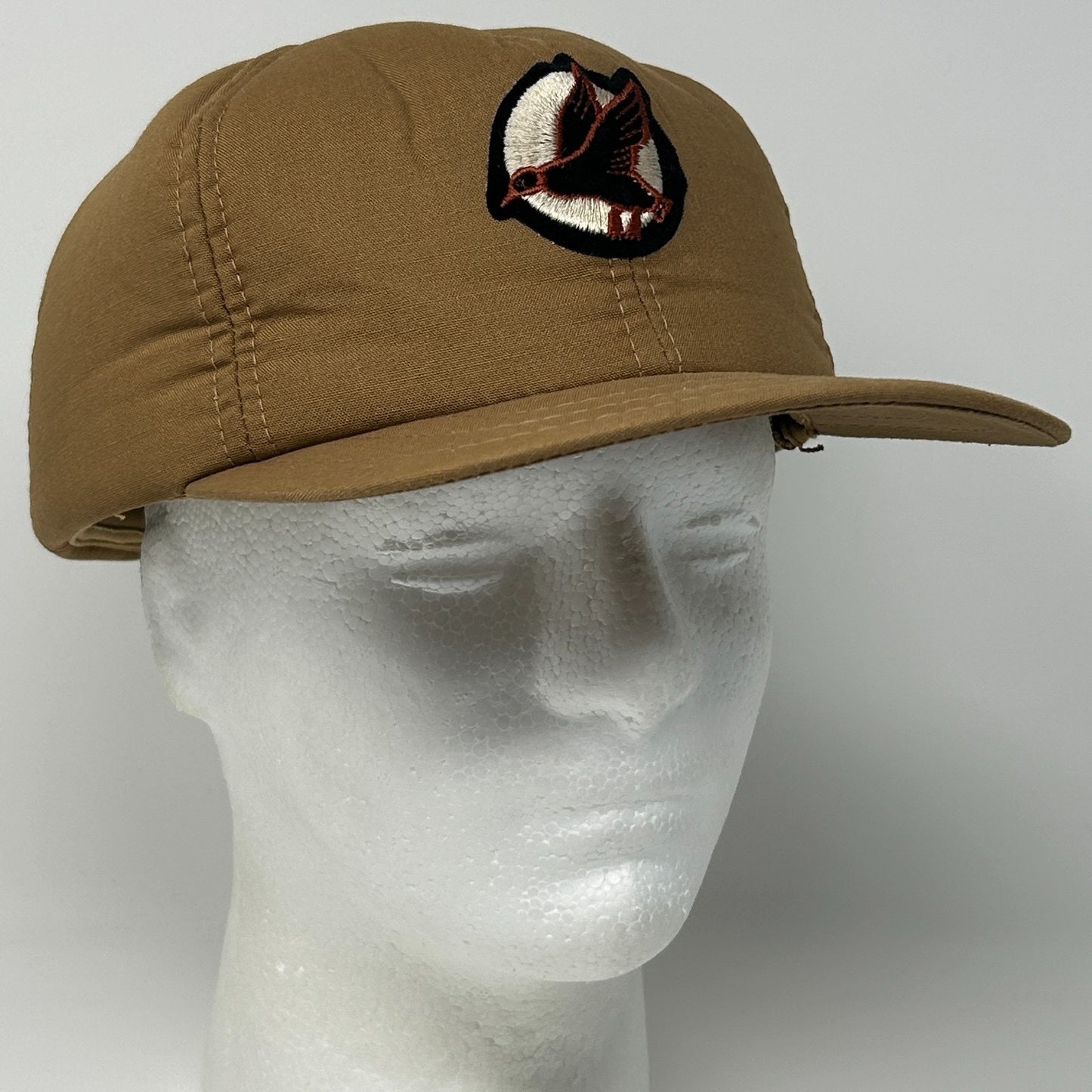 Vintage 80s Duck Hunting Hat Baseball Cap Ear Flap Hunter Brown XL X-Large