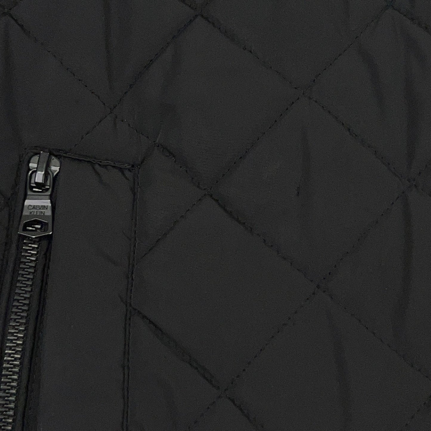 Calvin Klein Flight Jacket XXL 2XL Black Quilted Polyester Zip Pocket Bomber
